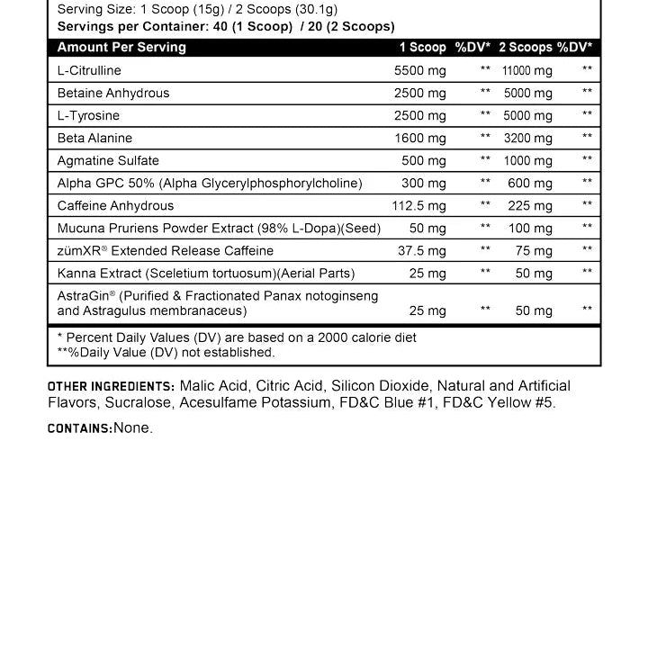 Panda Supplements & V1 Nutra Collaboration PANDAMUS L2 Pre - Workout - Bodybuilding.com